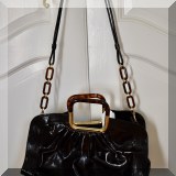 H23. Bally vintage patent leather handbag. 